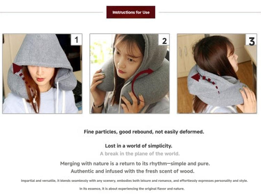 Hooded U-type Nap Travel Pillow