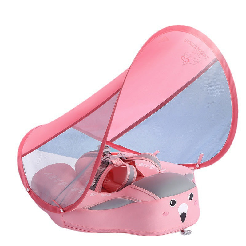 Infant free inflatable lying ring with awning swimming ring home swimming pool