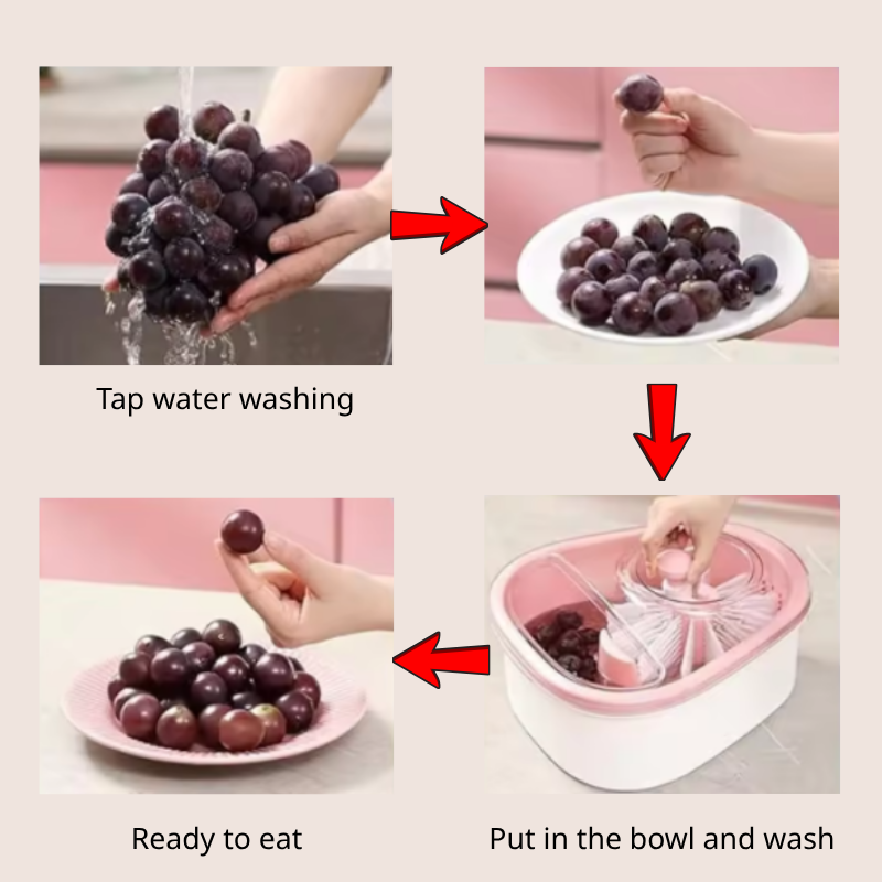Hands-free. Washing fruit and vegetable cleaning machine