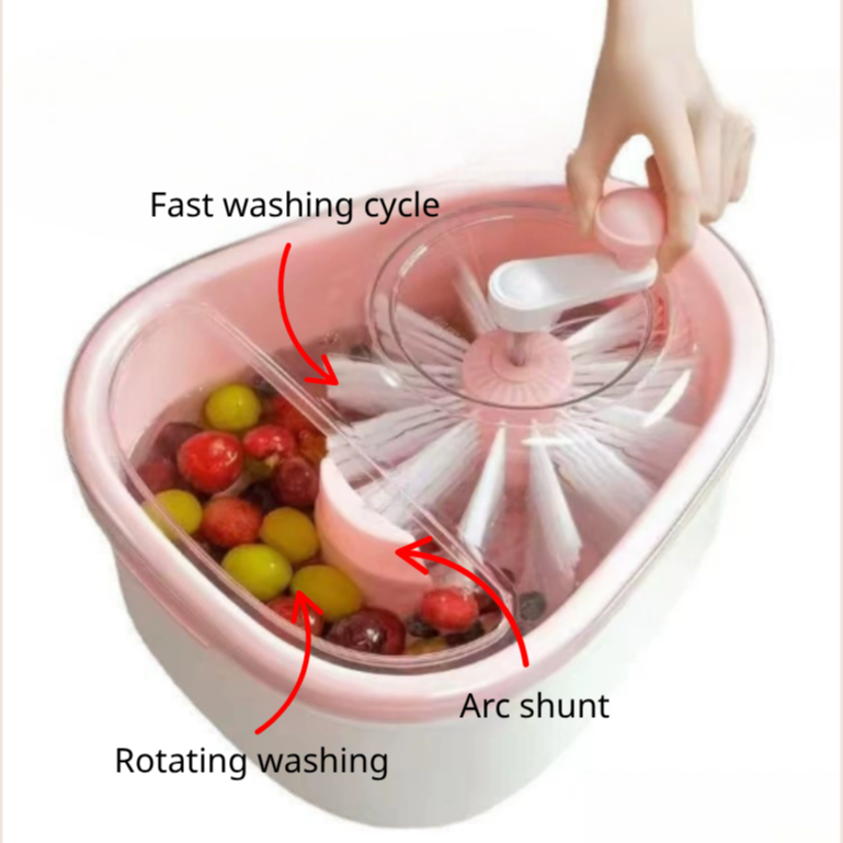 Hands-free. Washing fruit and vegetable cleaning machine