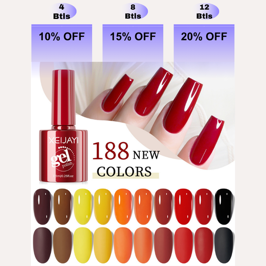 188 Color Nail Polish Gel (Curing with UV/LED Lamp)  BUY MORE ~ SAVE MORE