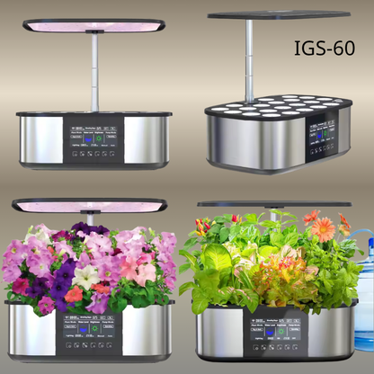 Intelligent hydroponic metal planter plant flower seedling seeder soilless cultivation stainless steel appearance vegetable planter