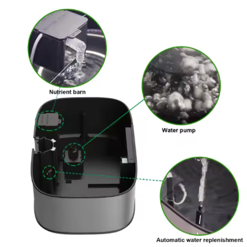 Intelligent hydroponic metal planter plant flower seedling seeder soilless cultivation stainless steel appearance vegetable planter