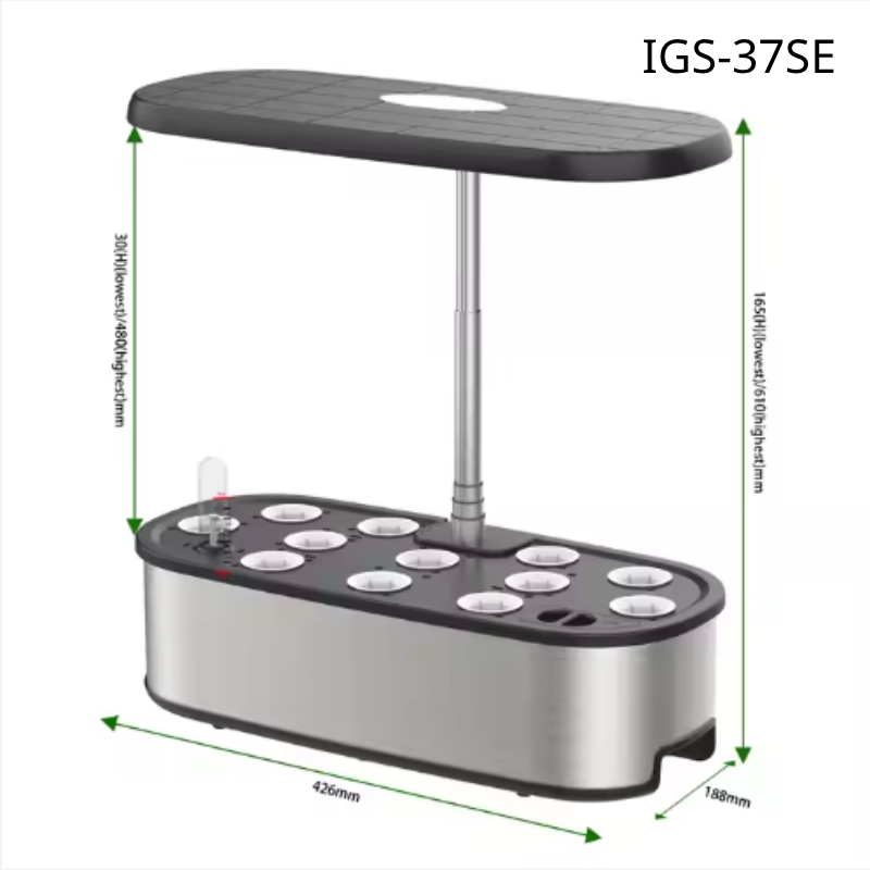 Intelligent hydroponic metal planter plant flower seedling seeder soilless cultivation stainless steel appearance vegetable planter