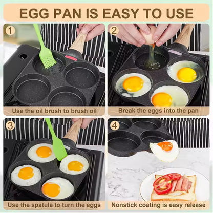 Non-stick Maifan Stone Four-hole Omelette Pan