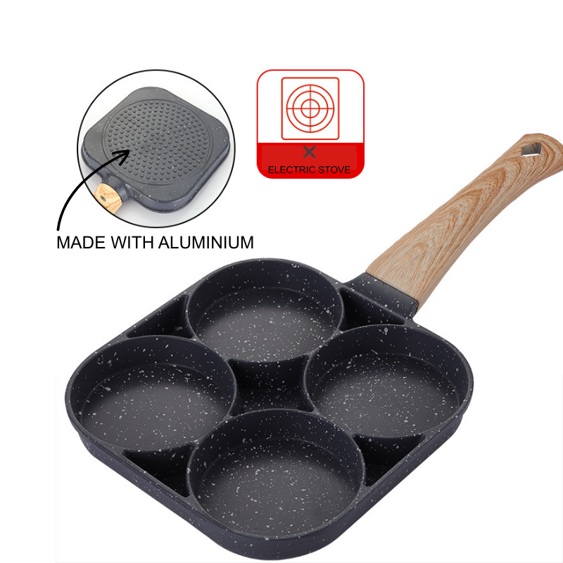 Non-stick Maifan Stone Four-hole Omelette Pan