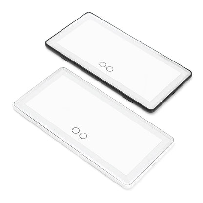 Two Car LED Vanity Mirrors with black edges on a white background