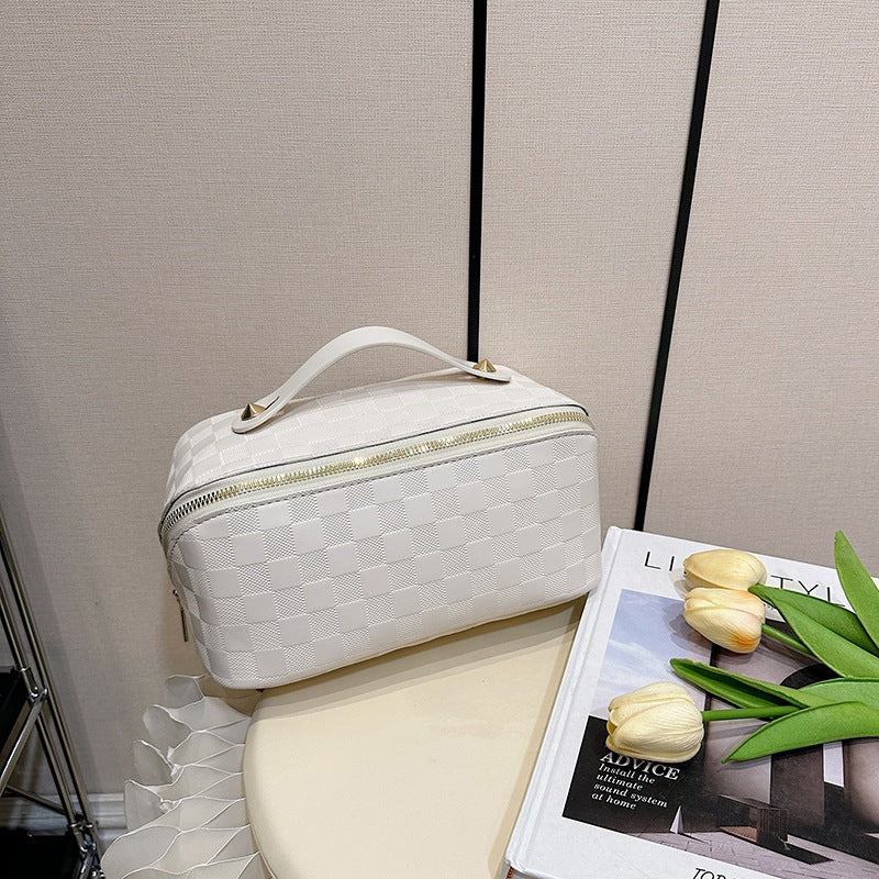 Cosmetic bag PU bag Clutch bag Pillow cosmetic bag Portable cosmetic storage bag Travel bag Large capacity storage bag