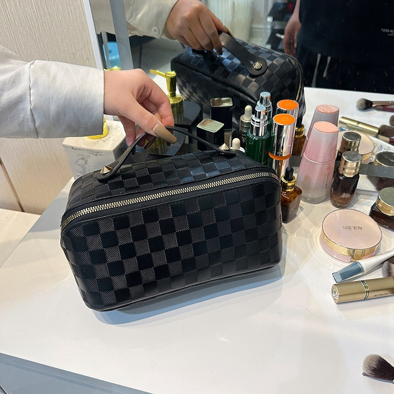 Cosmetic bag PU bag Clutch bag Pillow cosmetic bag Portable cosmetic storage bag Travel bag Large capacity storage bag