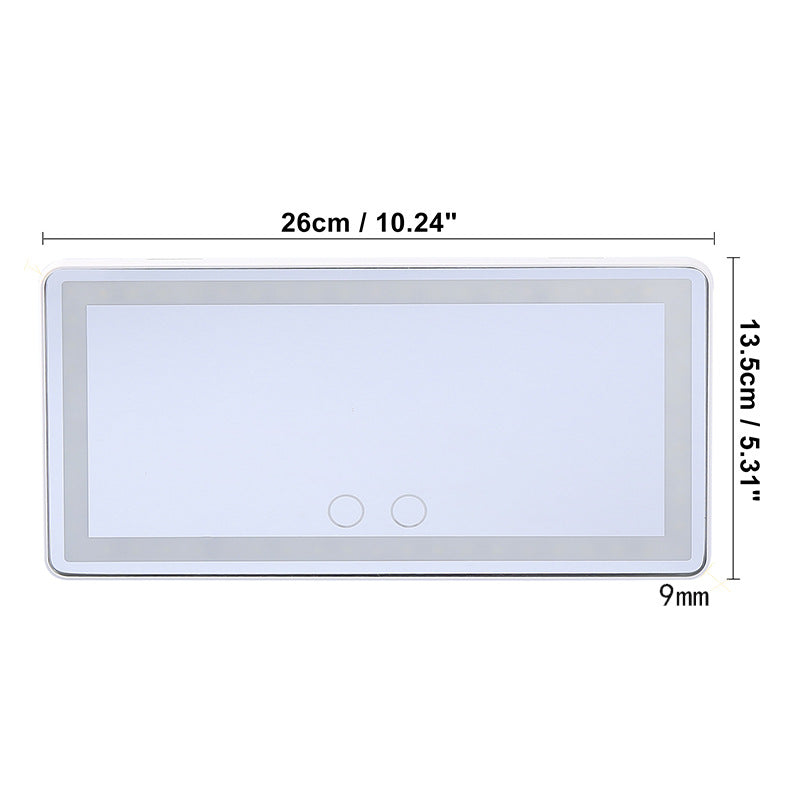 Rectangular light fixture with dimensions labeled on a white background