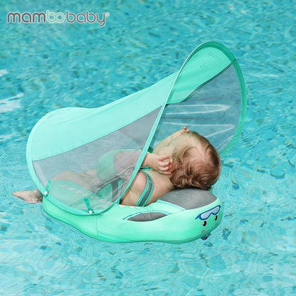 Infant free inflatable lying ring with awning swimming ring home swimming pool