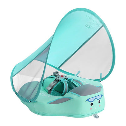 Infant free inflatable lying ring with awning swimming ring home swimming pool