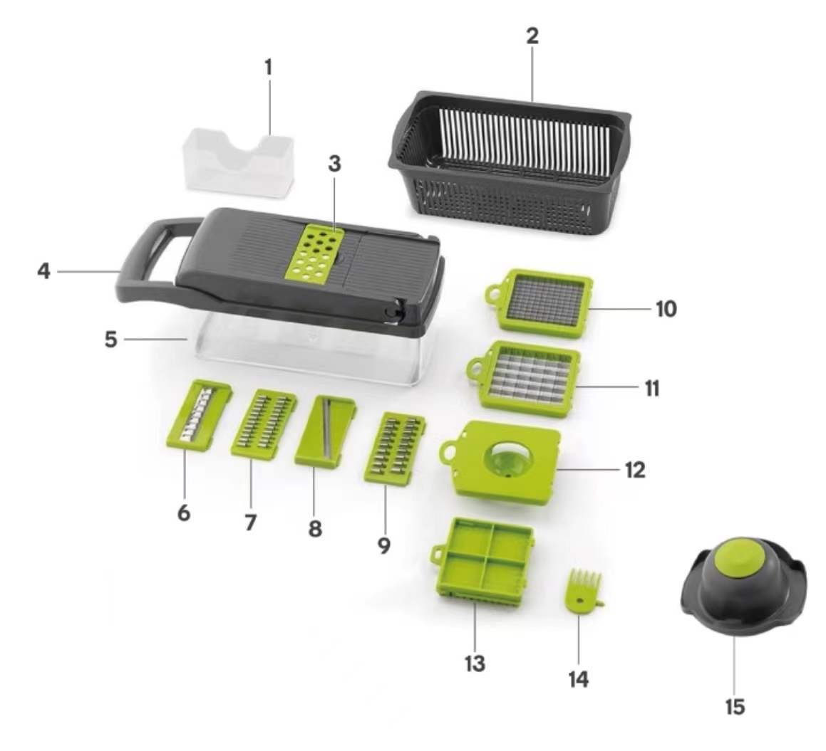 Kitchen Multi-functional Vegetable Cutter/Dicer/Shredder/Grater