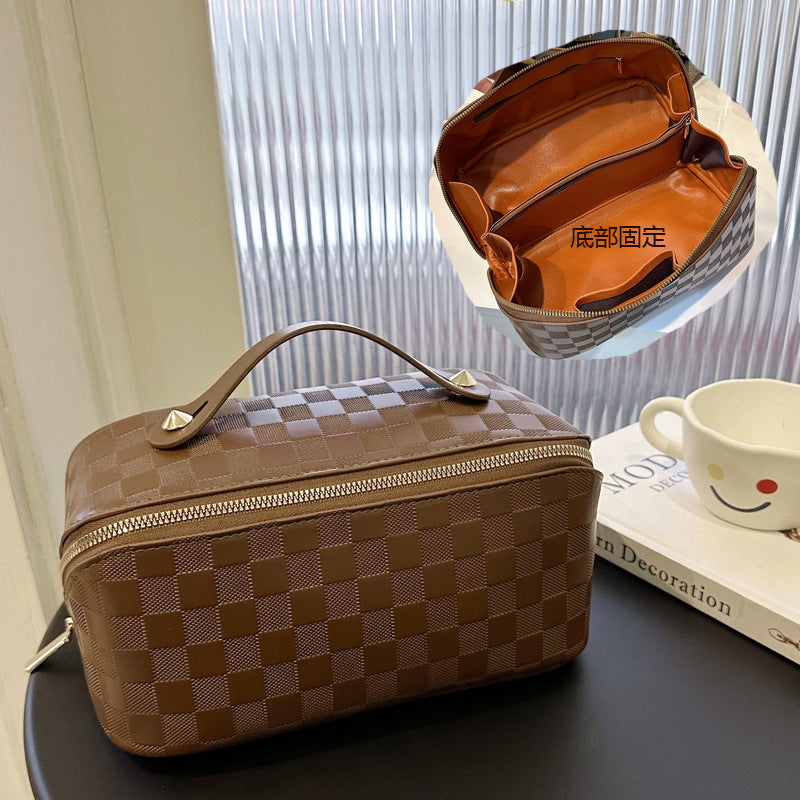 Cosmetic bag PU bag Clutch bag Pillow cosmetic bag Portable cosmetic storage bag Travel bag Large capacity storage bag