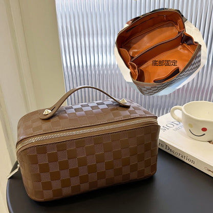 Cosmetic bag PU bag Clutch bag Pillow cosmetic bag Portable cosmetic storage bag Travel bag Large capacity storage bag